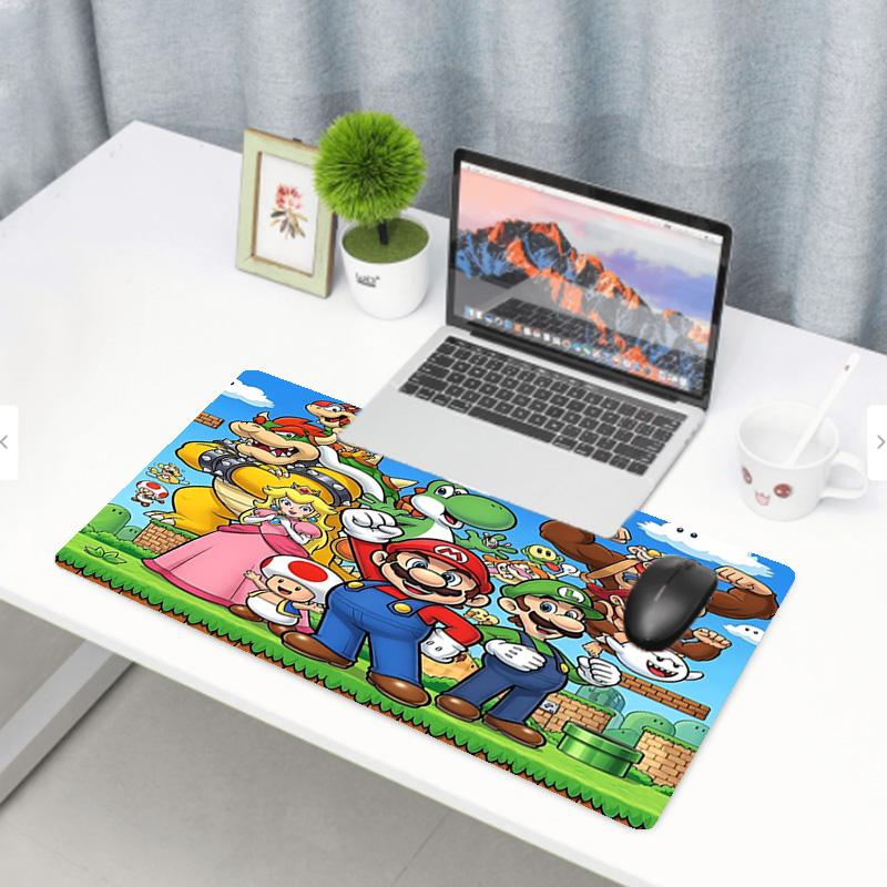 Super Mario Print Mouse Pad, Anti‑Slip Desktop keyboard Mat, for PC Laptop Gaming Working Daily Use, Cool Festival Surprise Gift