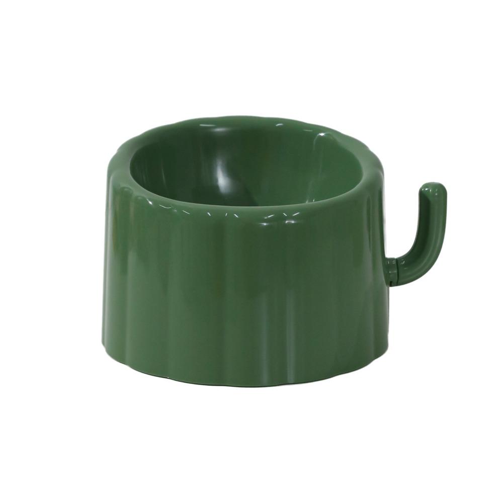 

Slanted Mouth Pet High Foot Bowl Creative Pet Drinking Feeder Neck Protection темно-зеленого