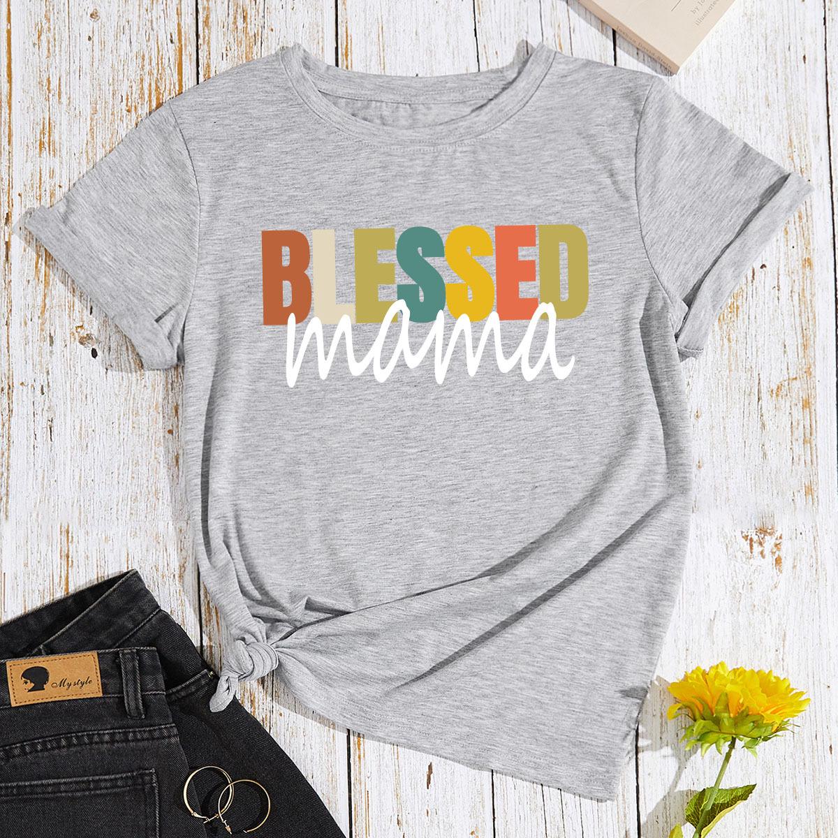 

Хлопковая футболка с коротким рукавом и круглым вырезом, женская, с 2D-принтом, топы S светло-серый