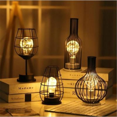 Creative Holiday Retro Iron Art Minimalist Hollow Table Lamps Reading Lamp Night Light Bedroom Desk