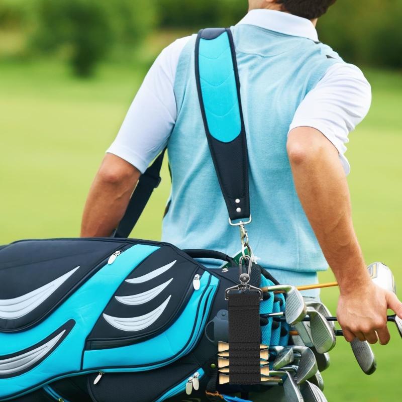 Platzsparender Golfzubehör-Organizer Abnehmbare Schlüsselanhänger-Clips Wetterbeständige PU-Konstruktion Sport-Essential