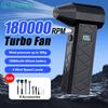 180000RPM 4-Gear Adjustable Portable Air Duster Super Power Electric Dust Blower LED Working Light Rechargeable Mini Violent Fan
