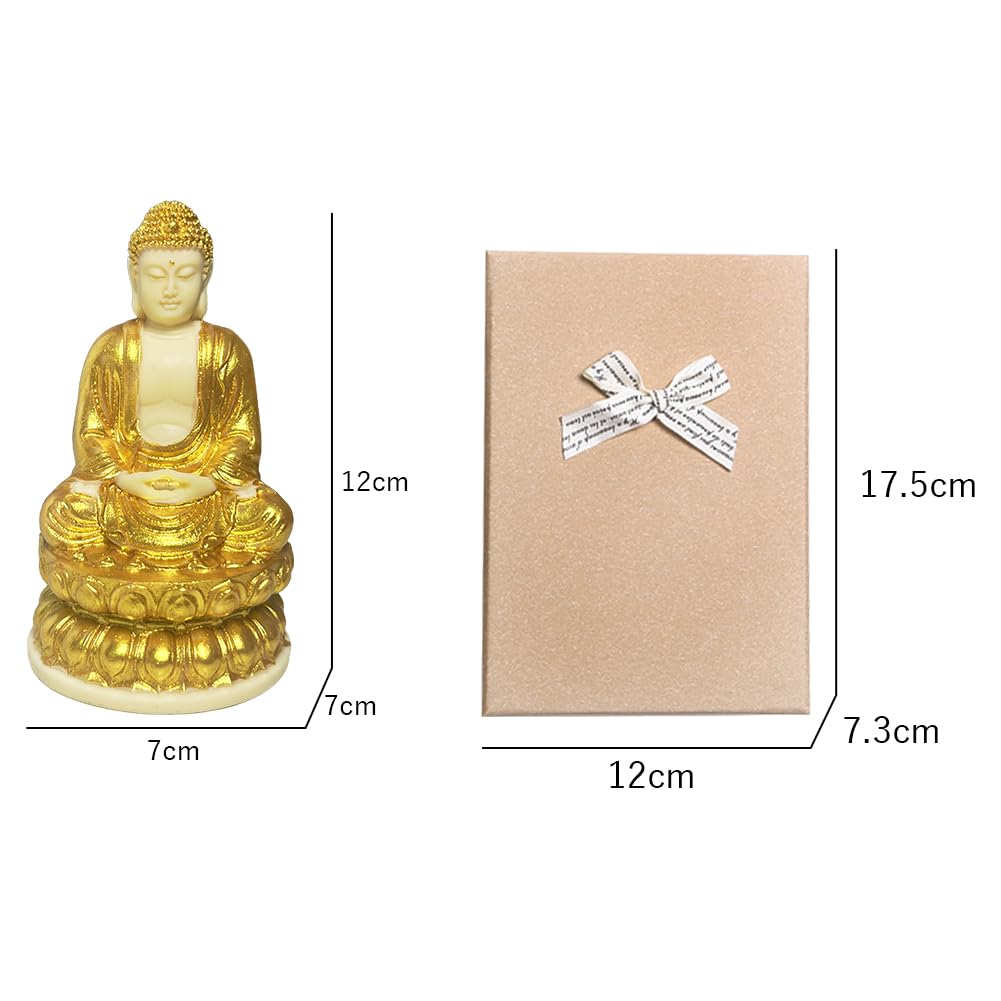 YUYAKESHI Buddha Statue, Seated Buddha Statue, Amulet, Good Luck, Feng Shui, Buddha Statue, Coconut Fruit, Lotus Pedestal, Buddhist Altar Ornament,