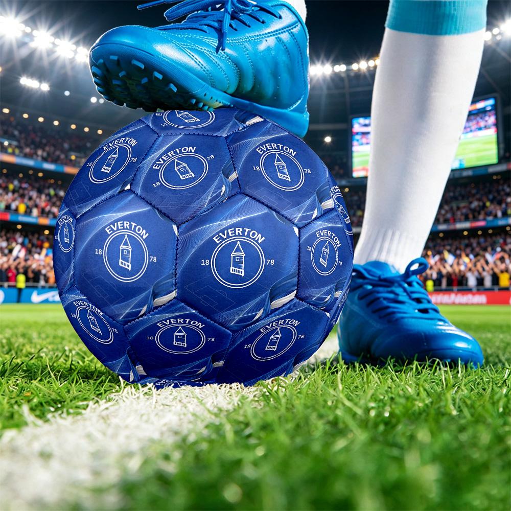 Balón de Fútbol Estampado del Everton Talla 5, Balón de Fútbol Antideslizante para Partido de Adultos, Souvenir para Aficionados al Fútbol
