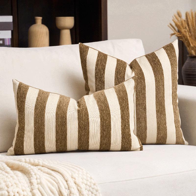 Randigt Chenille Dekoradopplagg - Modern Bohemisk Stil (Ingen insats)