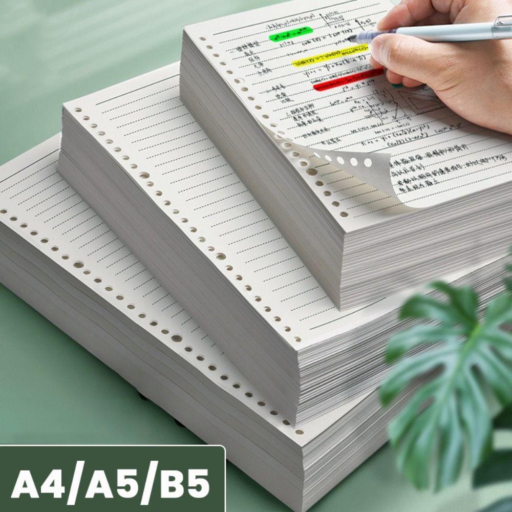 60Sheets Paper Notebook Horizontal Line/Grid Binder Inner Page Notebook Refill Paper  Students