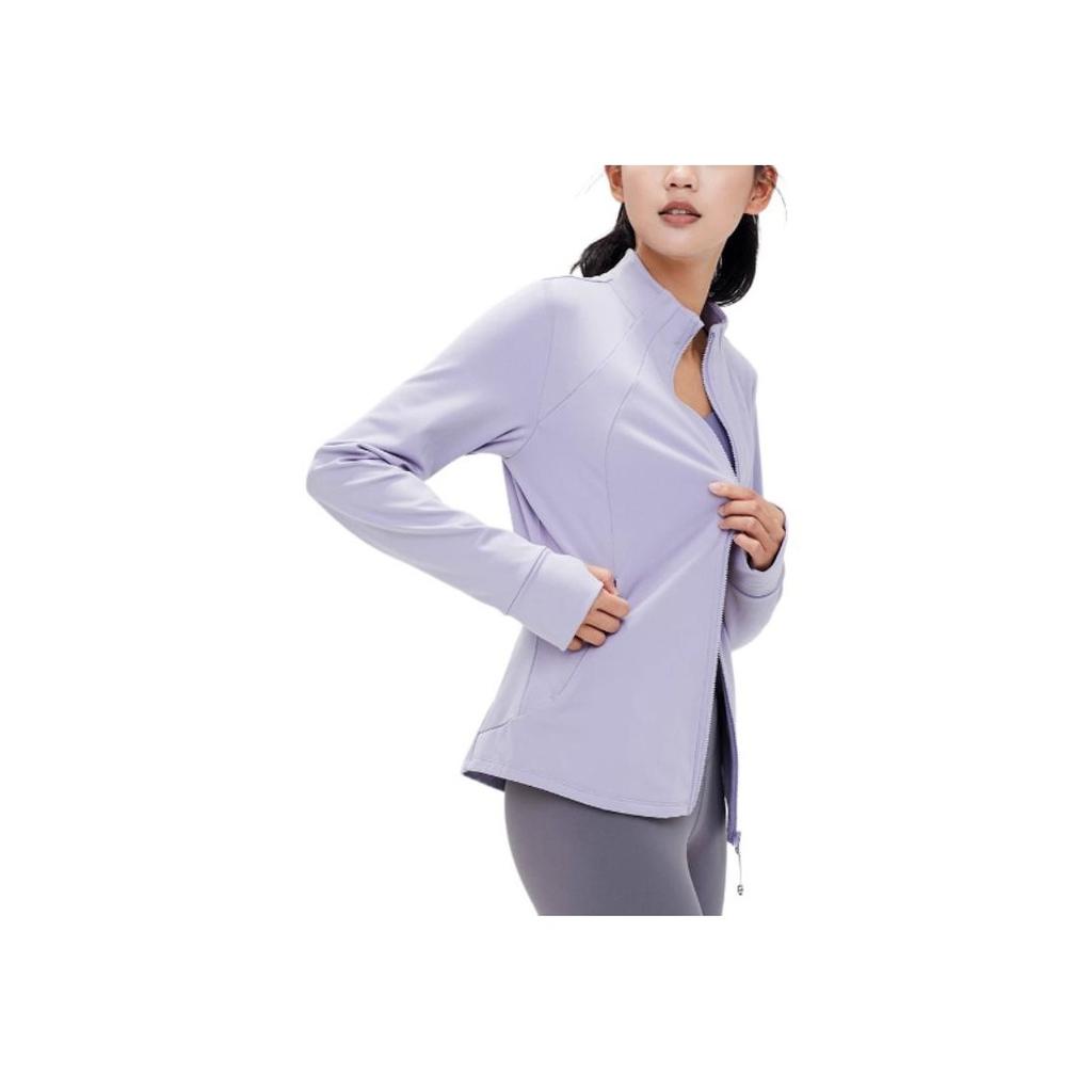 Anta Solid Color Zip Collar Jacket Women Jacket Purple-Smoke 962337701-2