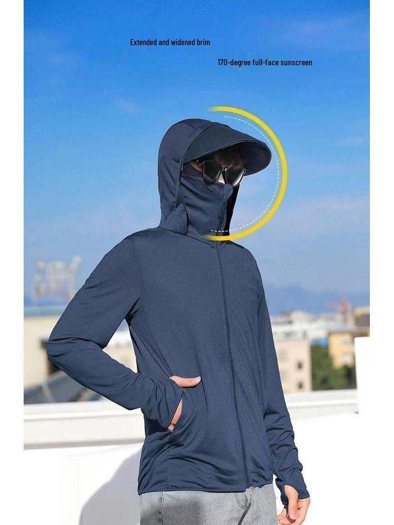 Herren Atmungsaktive Eisseide UV-Schutz Kapuzen-Angeljacke - Neue Sommer 2025 Edition