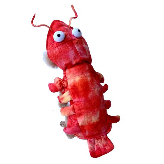 Dog Costume Lobster Shape Holiday Dress Up Funny Style Halloween Pet Two-legged Coat for Puppy