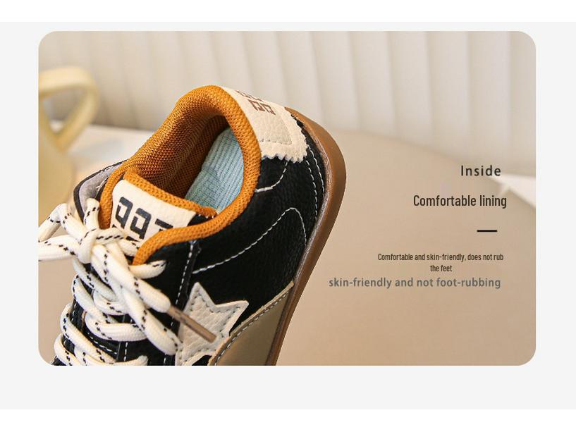 2025 Autumn/Winter Girls' Star Sports Shoes: Soft, Non-Slip, Casual Footwear for Medium and Large Kids