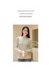 Women's Hyaluronic Acid Thermal Slimming Long Sleeve T-Shirt - Half High Neck, Autumn/Winter Base Layer