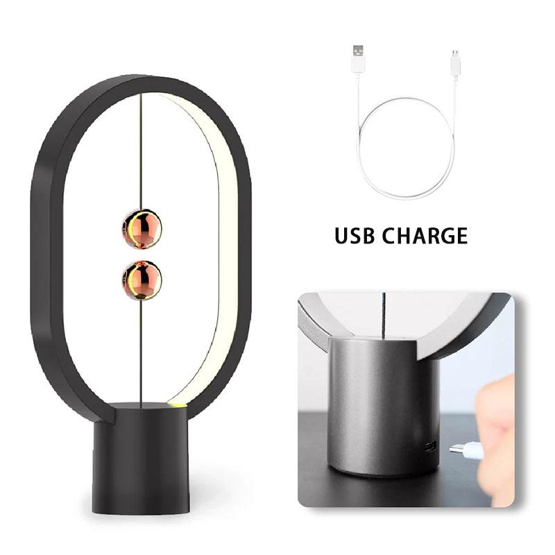 LED Mini Balance Light Creative Desktop Bedroom Lamp USB Oval Magnetic Air Switch Eye Protection Night Light Touch Control Night