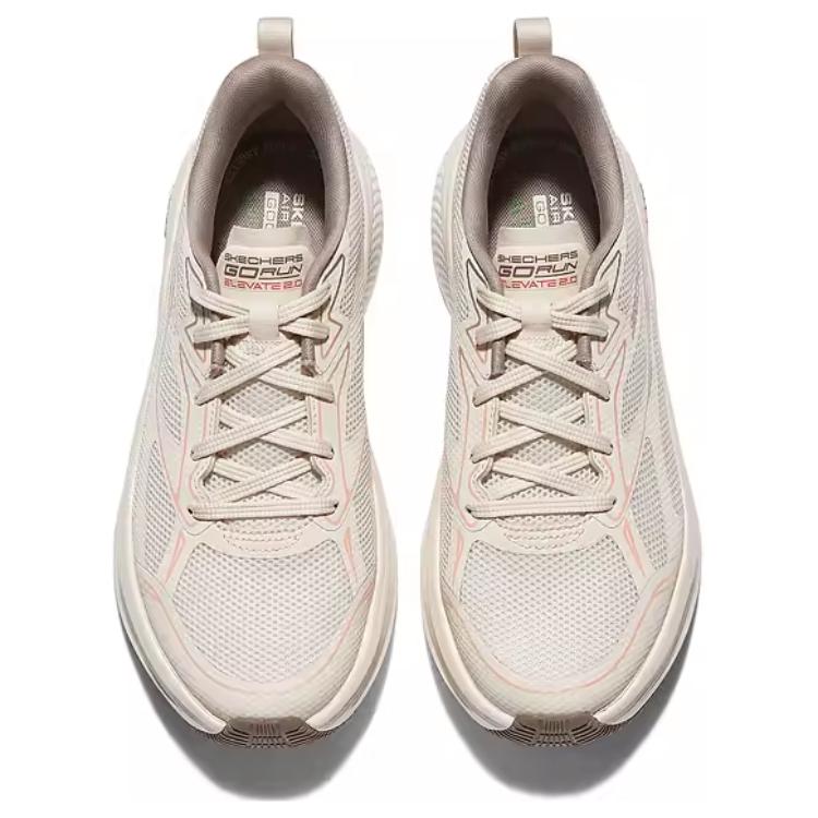 Skechers Go Run Elevate 2.0 Comfortable Breathable Supportive Low Top Running Shoes Women Sneakers Beige 129001-NTCL
