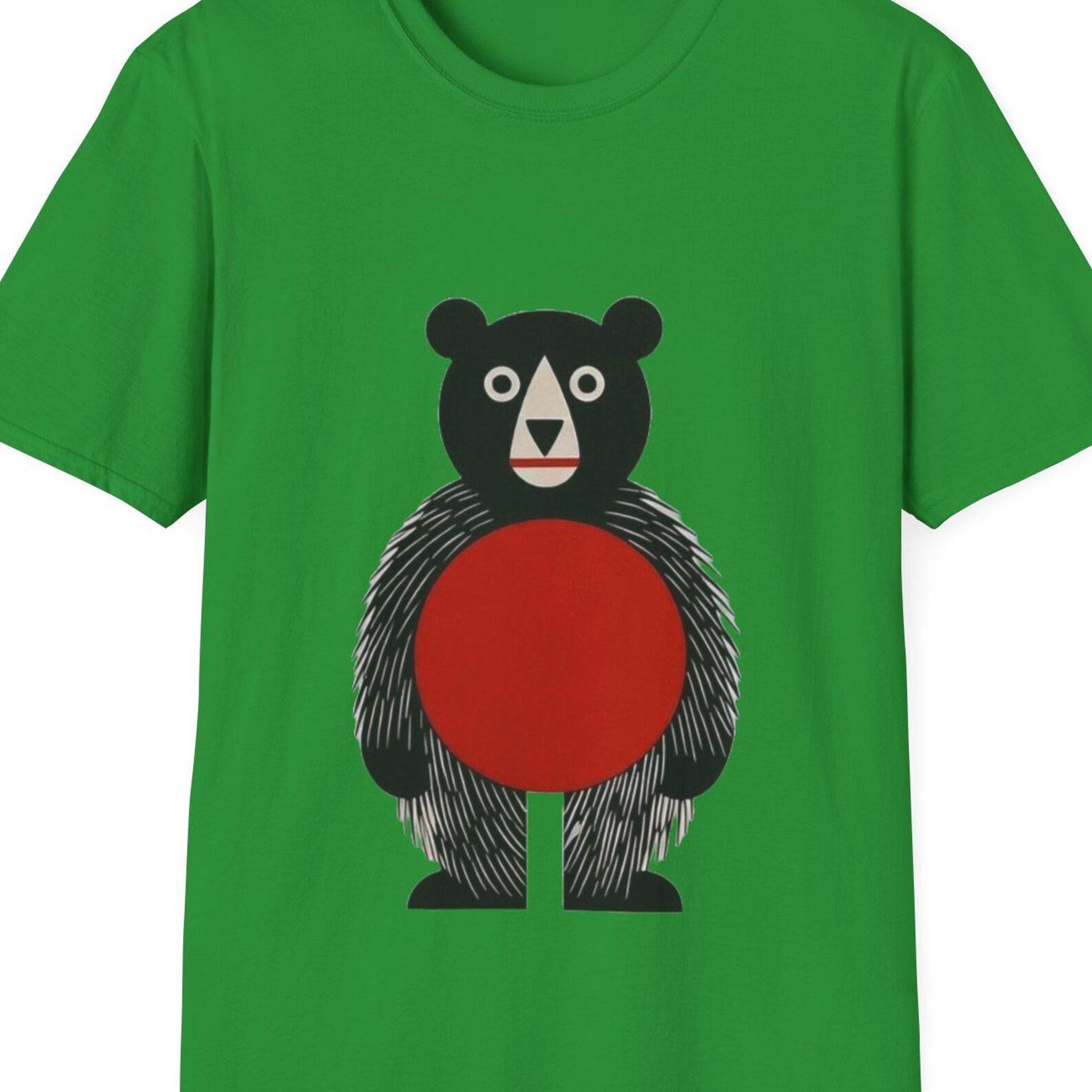 Red Belly Bear T-Shirt | Cute Graphic Bear Illustration 110