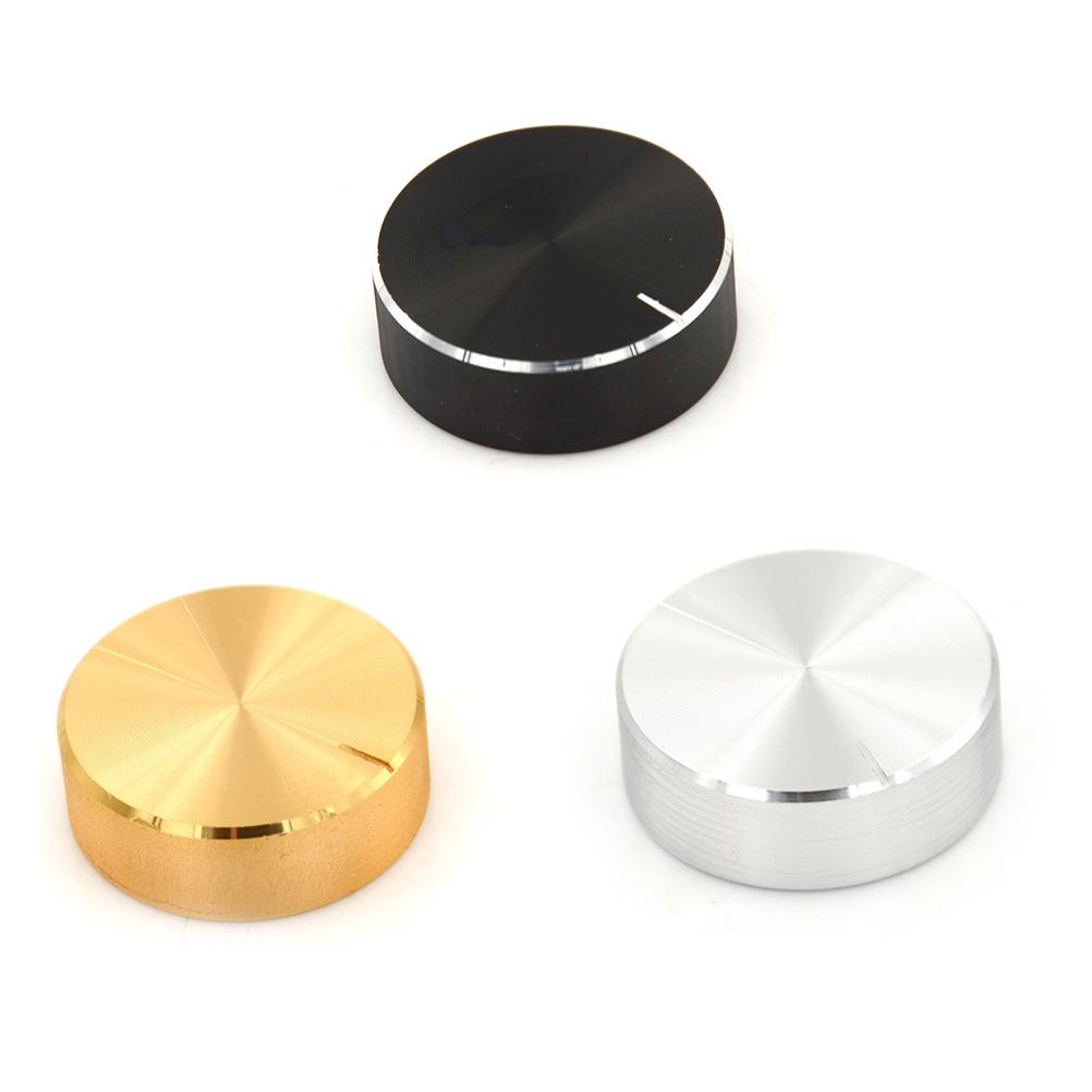 Schwarz Silber Gold Aluminium + Kunststoff Knopf Potentiometer-Kappe Lautstärke-Regler-Knopf Audio-Knopf 30*10*6mm
