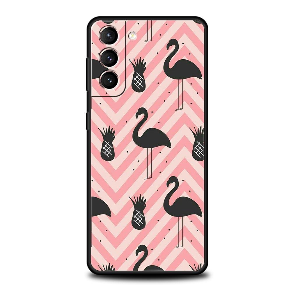 Pink Red Flamingo Phone Case For Samsung Galaxy S23 Ultra S22 S21 S20 FE 5G S10 S10E S9 S8 Plus Note 20 Silicone Cover Bumper
