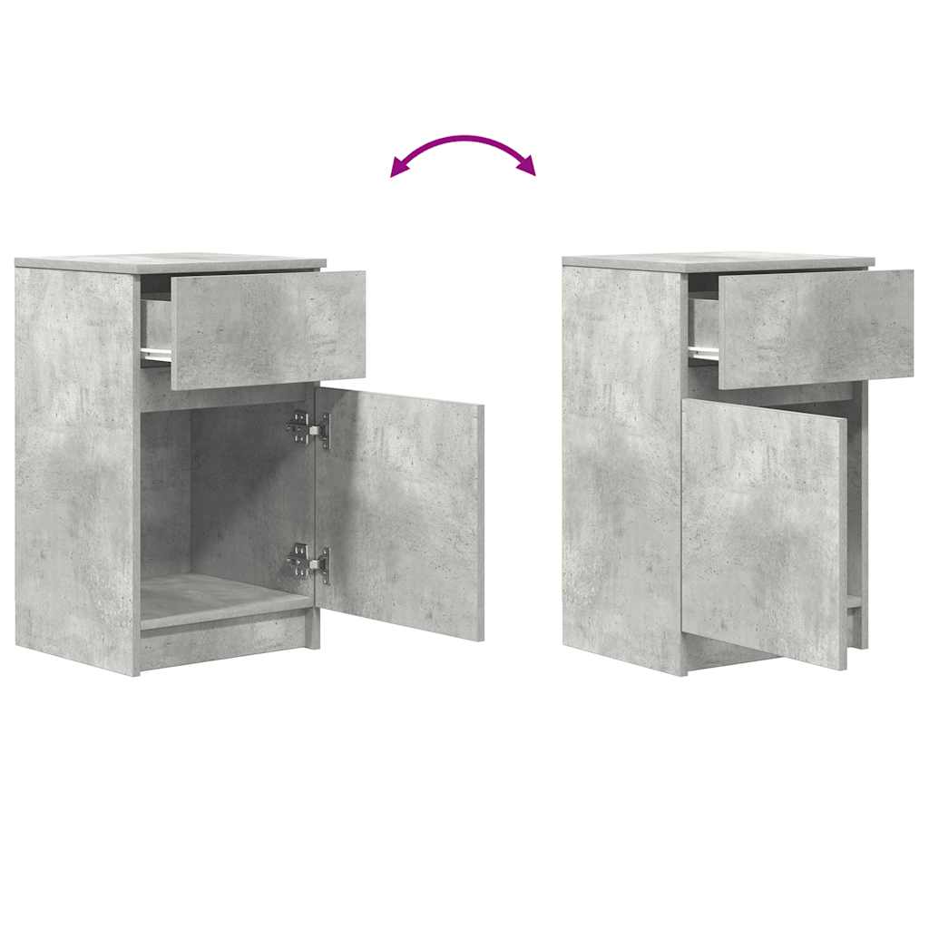 Nightstand Concrete Gray 39x35x65 cm Engineered Wood