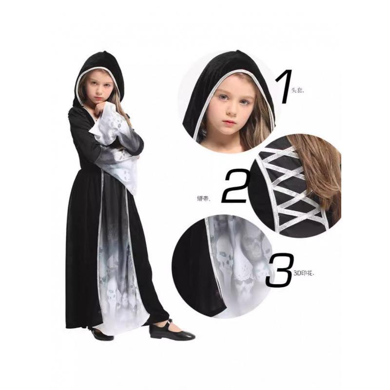 Halloween children's strange skull skeleton ghost costume costume party costume horror skull costume