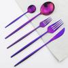 6Set/30Pcs Multicolor Cutlery Set Stainless Steel Dinnerware Set Knife Fork Spoon Flatware Sets Home Hotel Kitchen Party Tableware Set