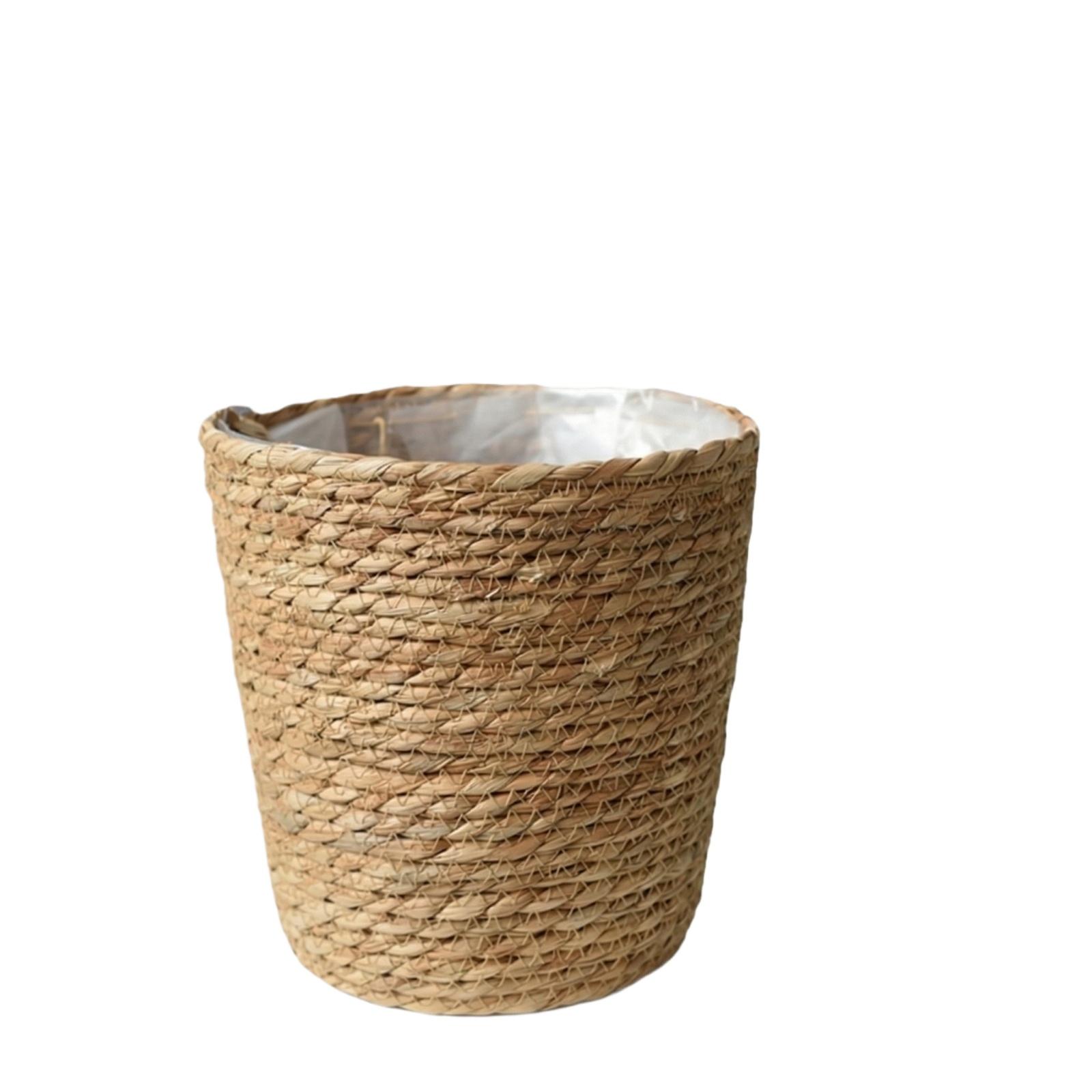 Thickened Straw Woven Plant Baskets And Flower Pot Covers For Home Living Room, Rattan And  Woven Baskets, Seaweed Rope Handmade Flower Baskets
