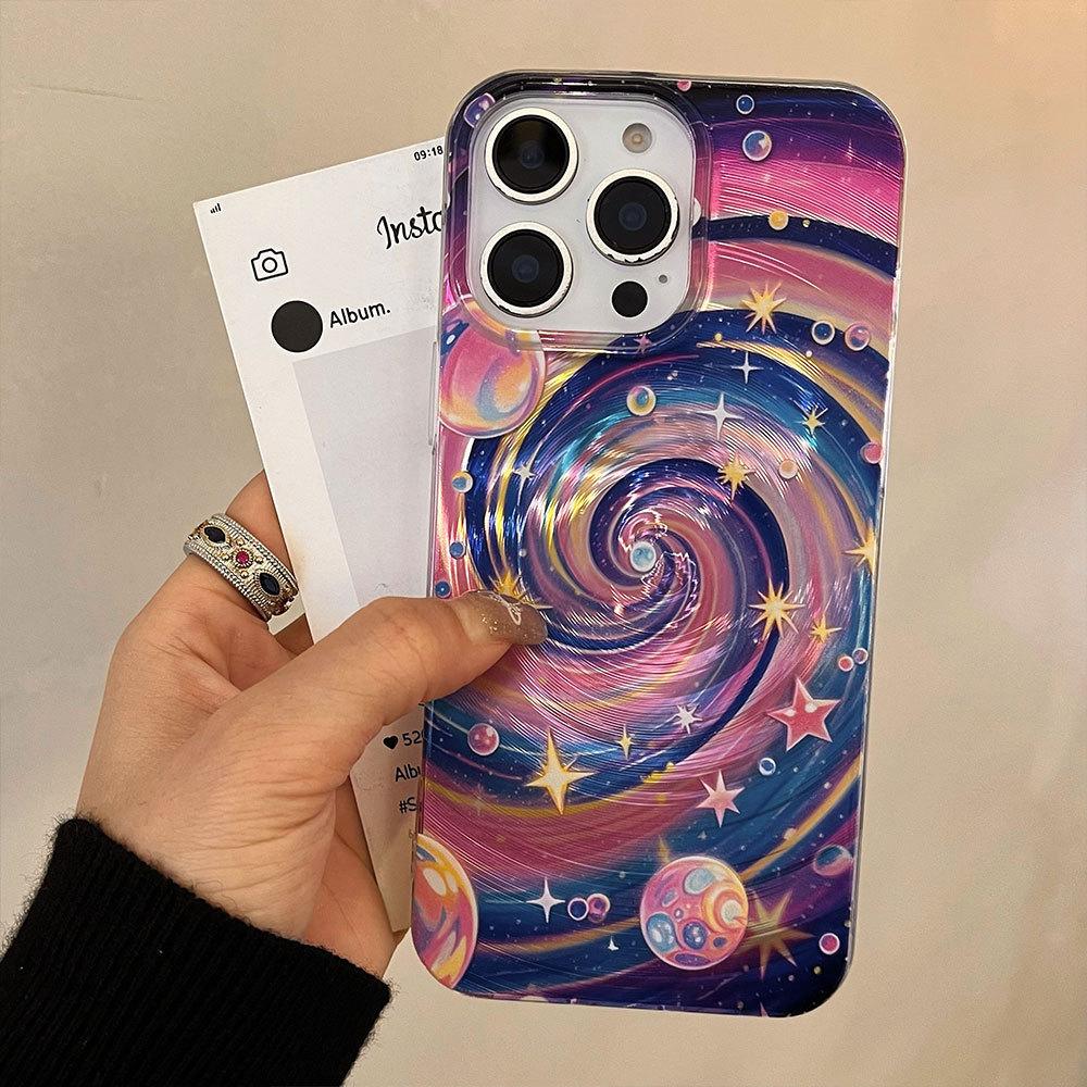 Whirlpool Large Holes Suitable for Apple 16 Mobile Phone Case Iphone15 High End Sense 14 Colorful 13 Soft Border 12p