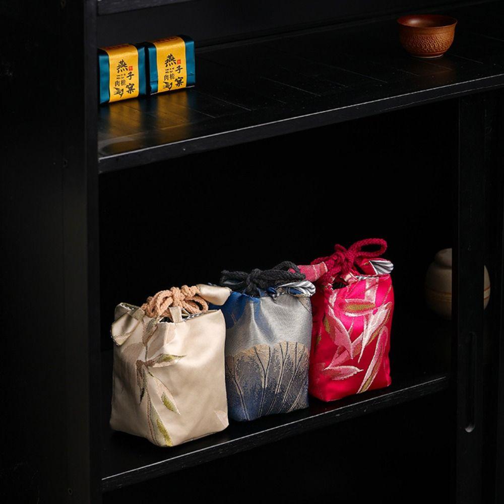 Chinese Style Teaware Storage Bag Breakage-proof Small Item Pouch Embroidered Handbag  Festival