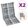 Day and Night - Day and Night Garden Chair Cushion Low Backrest 2 Pcs Gray Plaid Fabric