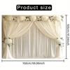 2D Bridal Shower Backdrop, White Draped Curtain with Flowers Photo Booth Background