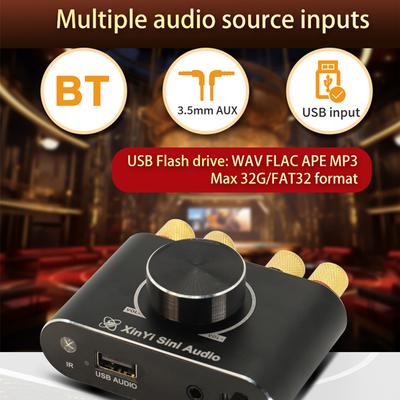X15H 15W Stereo Amplifier Board 1224V Speaker O Amplifier BT 3.5mm AUX USB U-disk Input