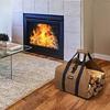 Amagabeli Toile Sac à bûche Cheminée Sac de chauffage Imperméable Transporteur de bois extérieur rangement pour le bois de