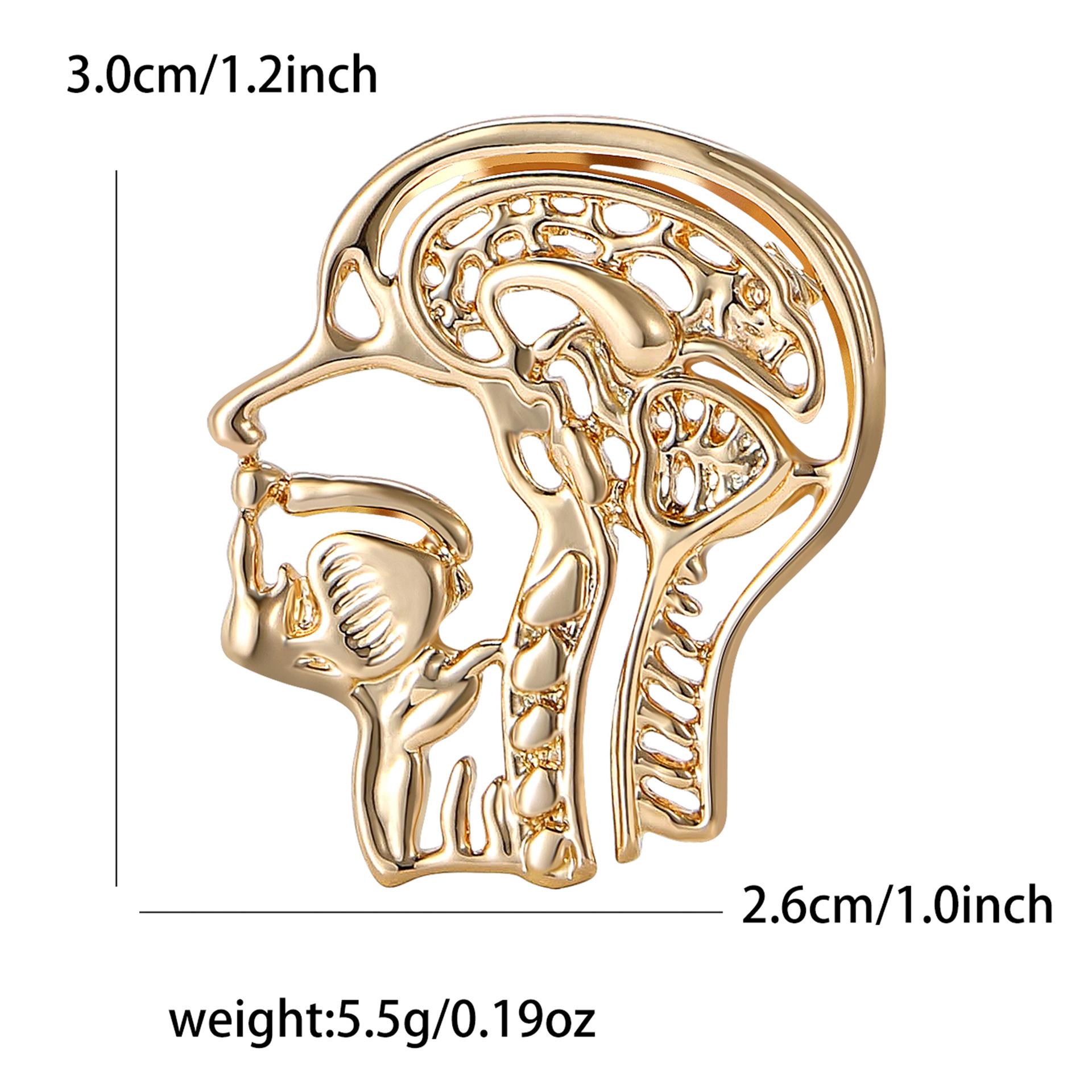 

Персонализированная креативная брошь из сплава с гальваническим покрытием в виде головы, простая модная мужская и женская одежда, ювелирное украшение на корсаж