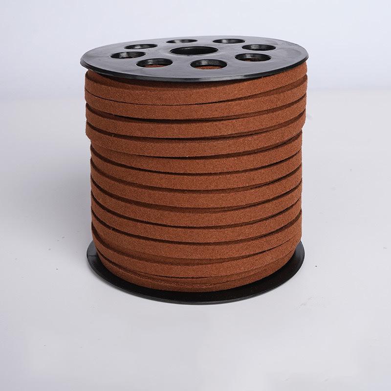 

5mm Double-Sided Korean Velvet Suede Cord for DIY Jewelry, Bracelets, Gift Box Decoration, and Binding Ribbon. 45 meters светло-коричневого