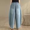 plus size Vintage high waist casual loose long Women spring summer autumn jeans denim wide leg Pants