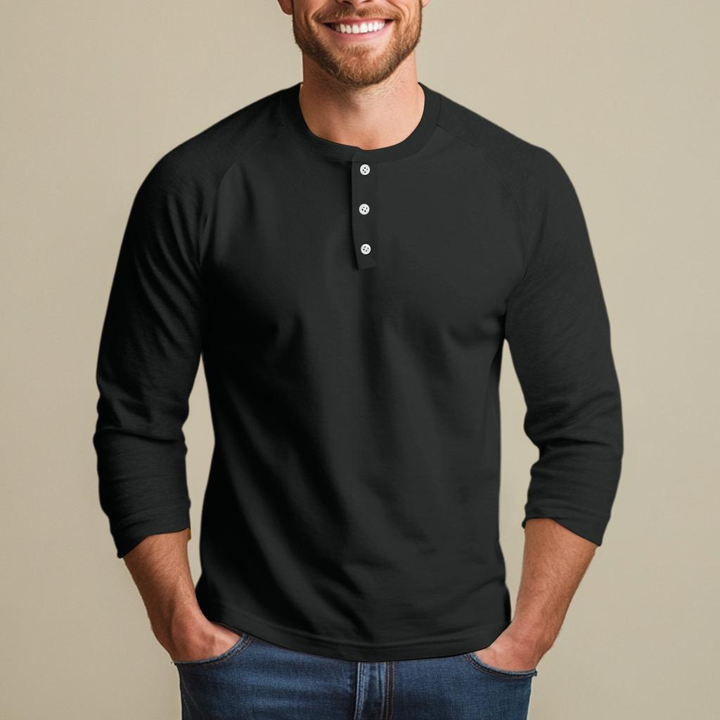 Men's Raglan Sleeve Three-quarter Sleeve Top
