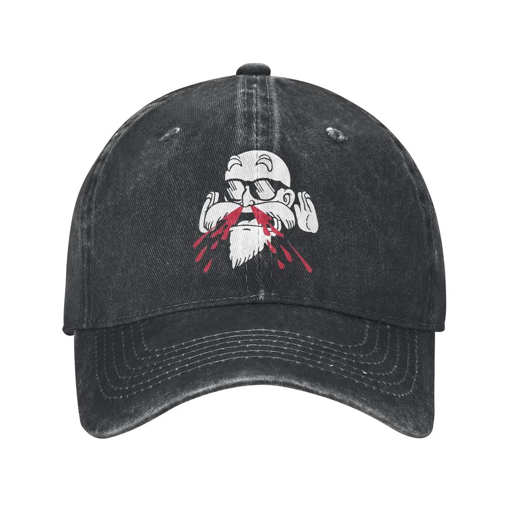 Master Roshi Baseball Cap Fashion Distressed Denim Headwear Unisex Style Outdoor Activities Adjustable Hats