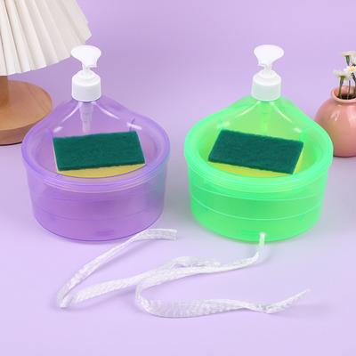 Yousheng Kitchen Soap Dispenser with Quick-Drying Sponge Holder Quick Drying Removable Refillable Drip Tray One-Hand Operation Anti-Slip Base Kitchen