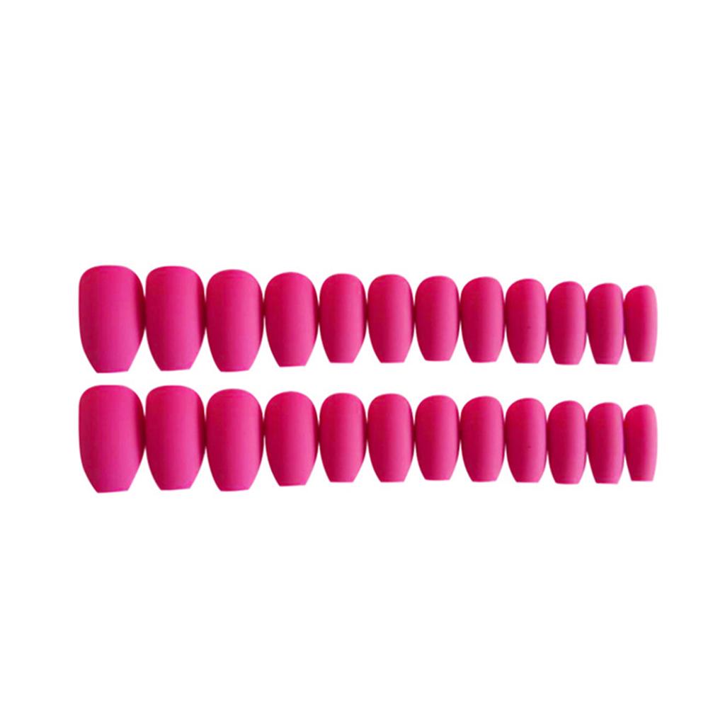 24ks Ballerina Pure Color Matte Coffin Nails Full Cover Medium Falešný Gel Matný lis na nehty