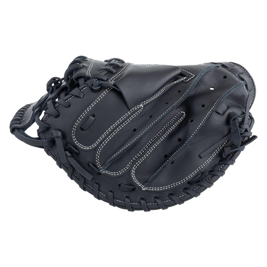 ZETT Soft Steer Baseball BRC352612 Catcher's Mitt, Right-Handed Throw, Black,