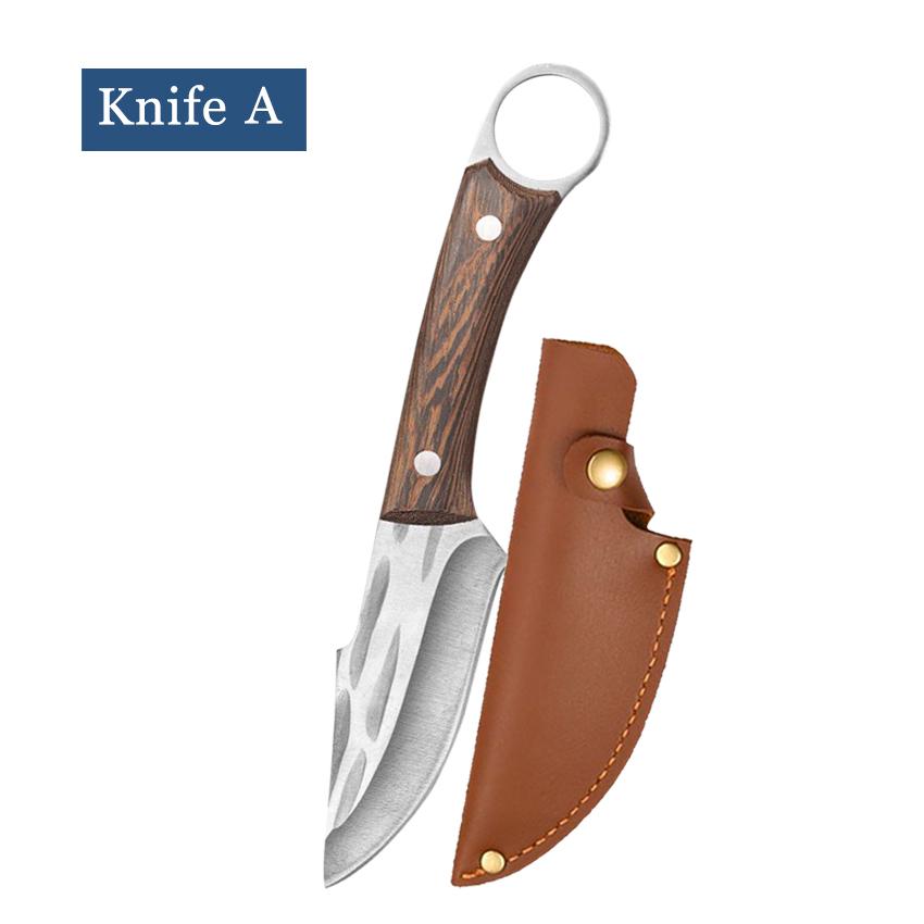 

Кованый вручную тесак для мяса, разделочный кухонный нож, нож для обвалки, нержавеющая сталь, профессиональный кухонный нож шеф-повара, мясника с чехлом, для приготовления пищи