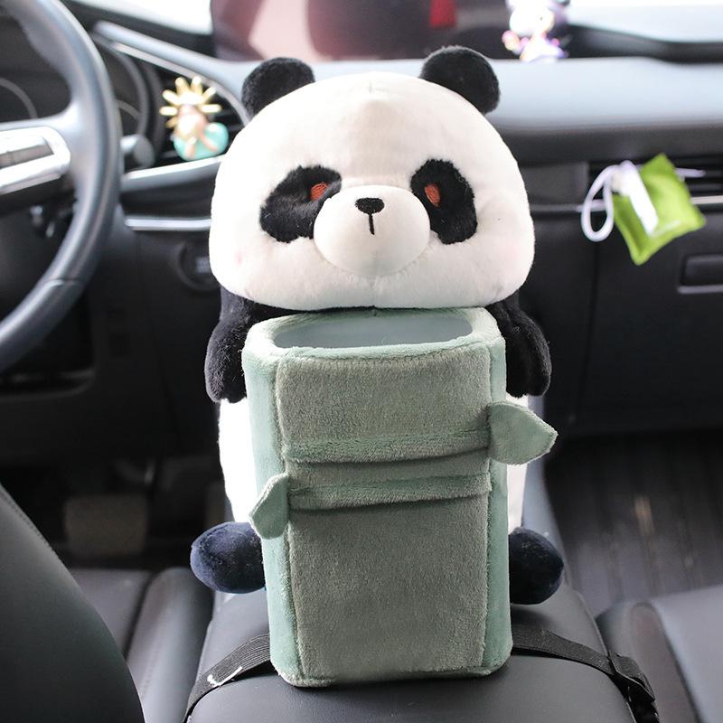 

Creative Animal Rabbit Red Panda Car Tissue Box Trash Can 2-in-1 Carton Multifunctional Car Supplies 28cm（0.3kg）