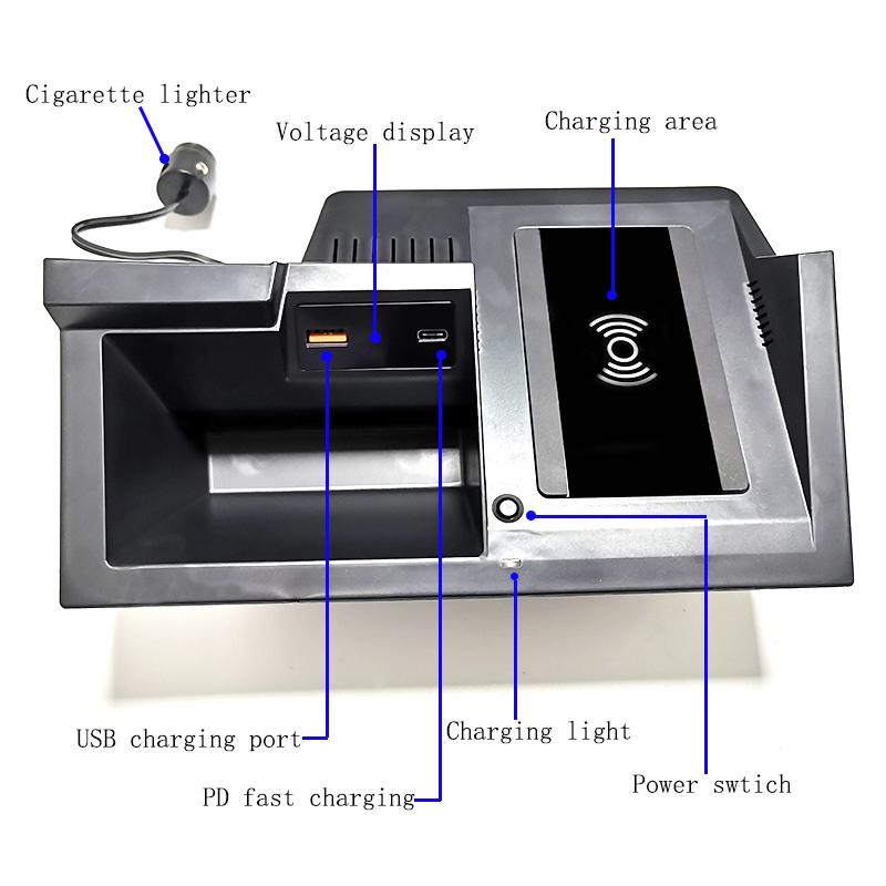 Car center console phone charger 15w wireless charger charging holder for Mazda CX5 CX-5 2017 2018