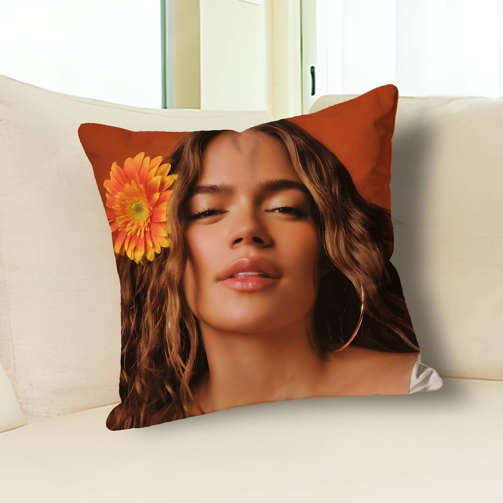 K-Karol G Tropicoqueta Various Sizes Square Pillow Case For Car Home Bedchamber Decor Custom Valentine gift