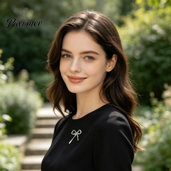 Bowknot Shape Pin Hollow Bow Alloy Brooch Pin, Golden Silver Plated Lapel Clothing Decoration Sweater Cardigan Coat Suits Accessories, Jewelry
