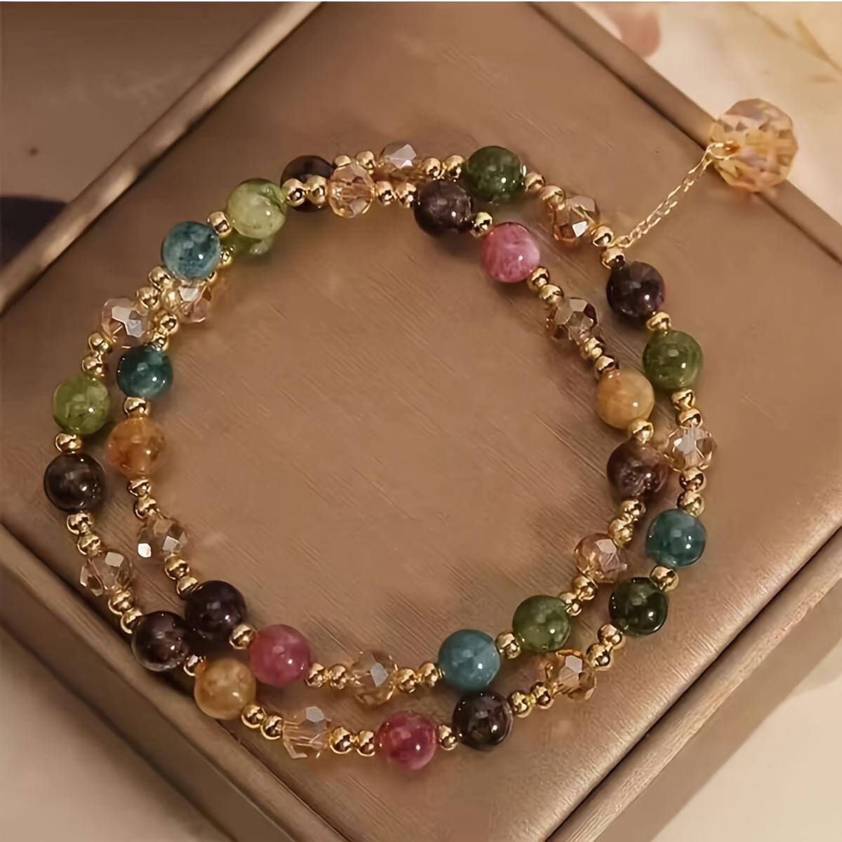 

1 double-layer beaded bracelet in a vintage style, suitable for daily wear by women United States