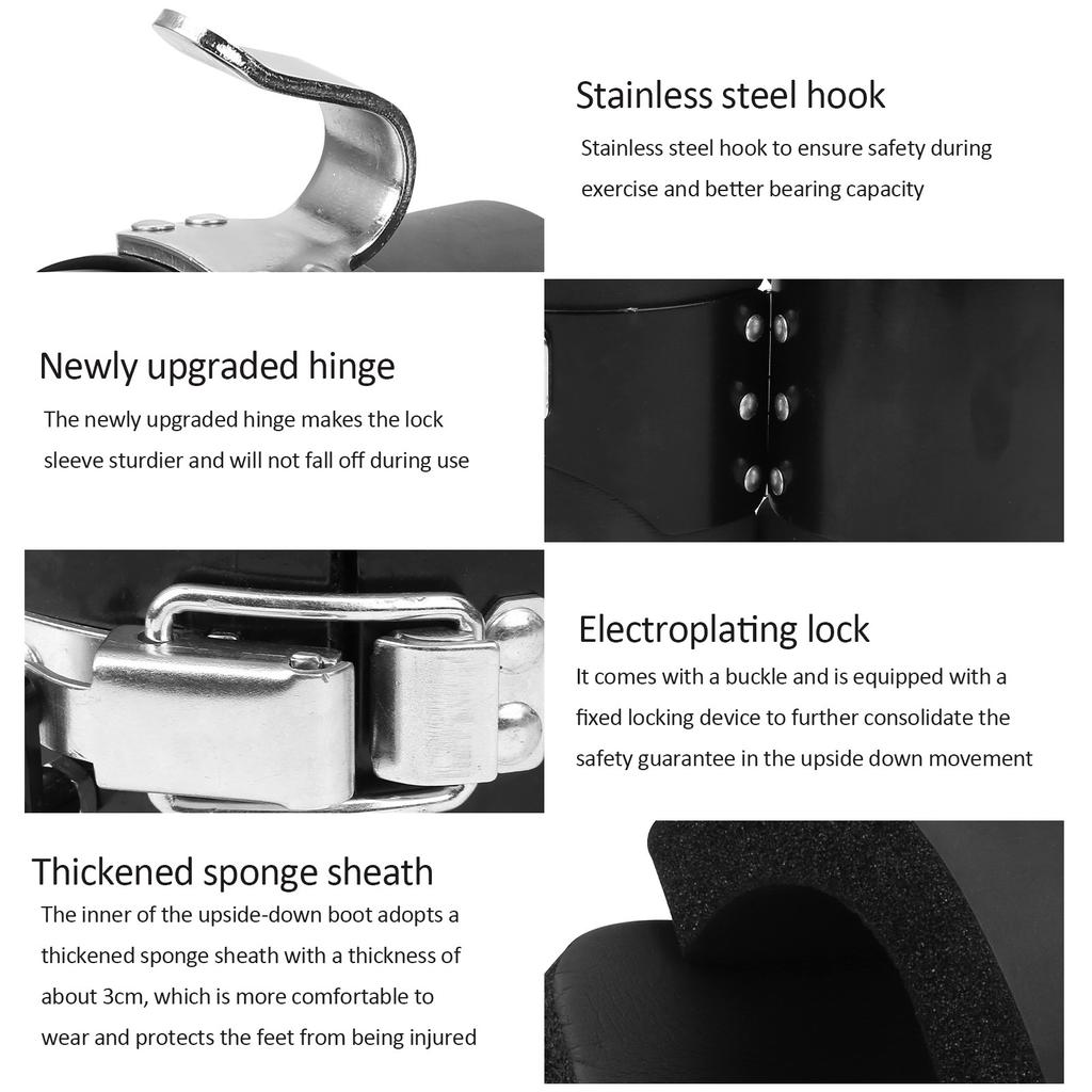 Pair of Hanging Pull Up Boots Anti- Inversion Hang Up Boots for Home Gym Fitness Neck Back Pain Relief Upside Down Shoes