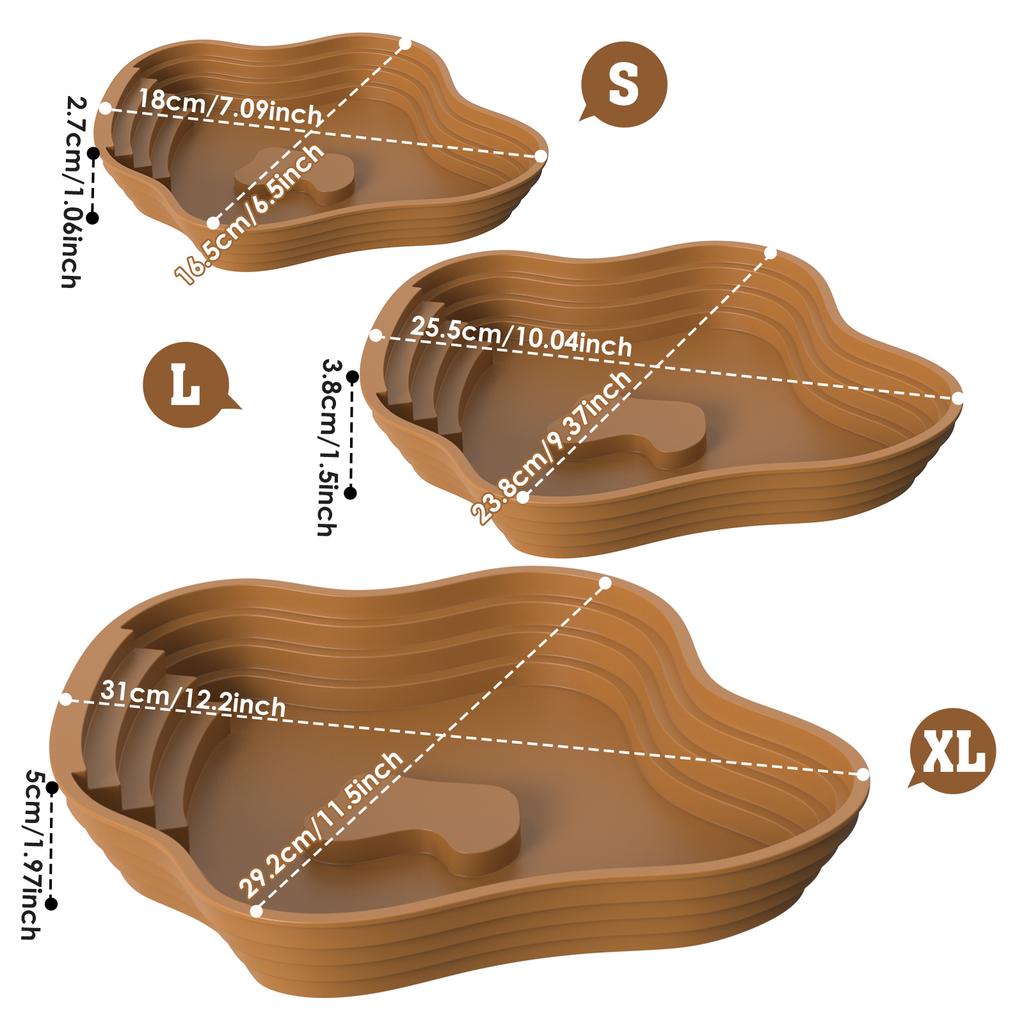Turtle Bathing Basin, Frog Bathing Basin, Can Also Be Used As Food Bowl and Water Basin, Suitable for Reptiles and Amphibians
