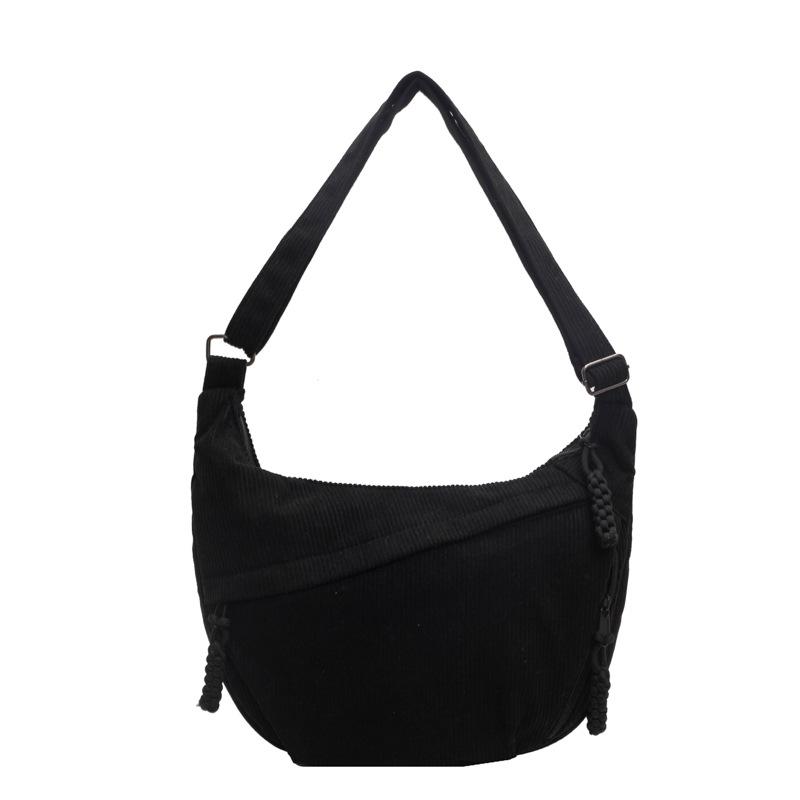 Simple casual and lightweight dumpling bag female large-capacity student class shoulder bag commuter messenger cloth bag