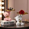 Kawaii Geometric Butterfly Bear Tray Living Room Desktop Decoration Candy Miscellaneous Storage Tray Home Decoration