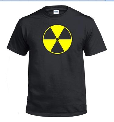 Maglietta Simbolo Radioattivo T-Shirt Nera Gialla Cotone S - 5XL