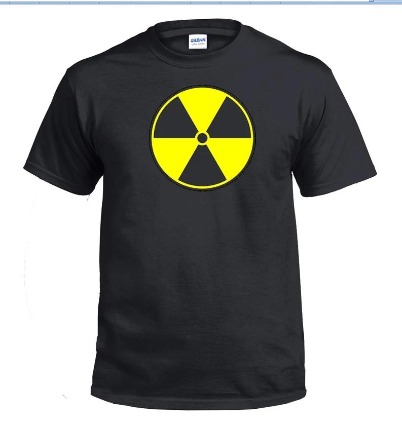Radioactive Symbol T-Shirt Tee Shirt Black Yellow Cotton S - 5XL S